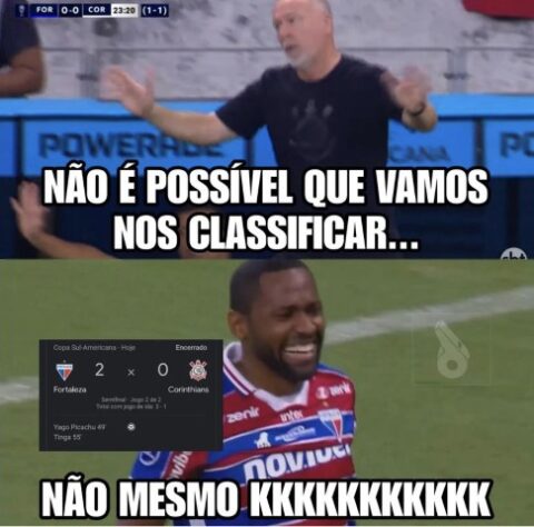 Web bomba com memes da queda do Corinthians para o Fortaleza na Copa Sul-Americana