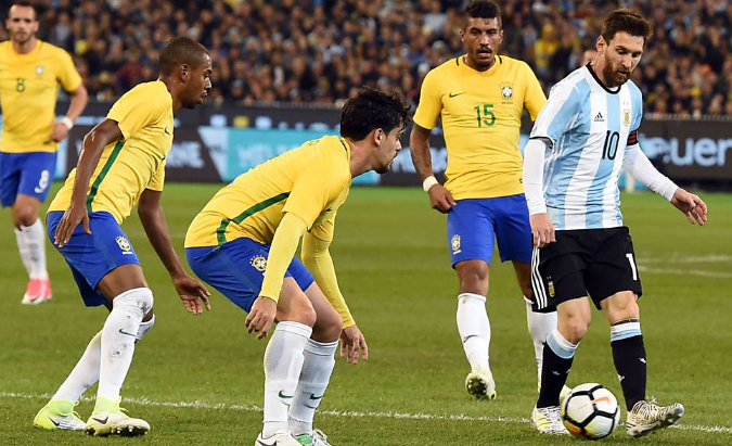Brasil 2 x 0 Argentina - Amistoso de Seleções 2014 (Foto: Reprodução)