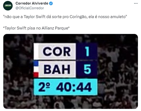 Corinthians não escapa dos memes após goleada do Bahia por 5 a 1, em plena Neo Química Arena.