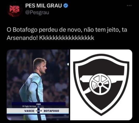 Derrotado no clássico contra o Vasco e com o título ameaçado, Botafogo sofre com memes e piadas nas redes sociais.