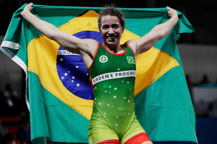 Wrestling - Medalhas de ouro: 2 (Lais Nunes, categoria 62kg; e Giulia Penalber (foto), categoria 57kg)