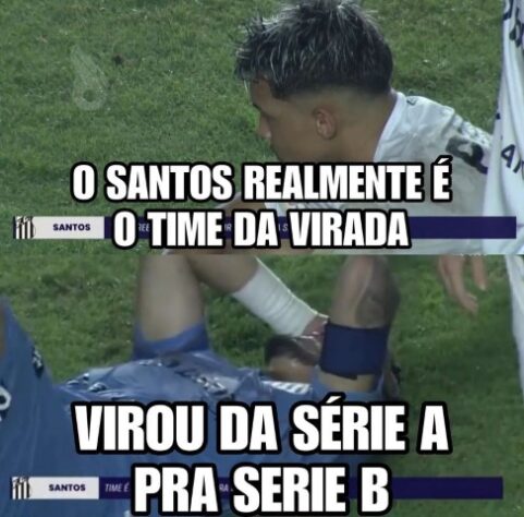 Queda inédita do Santos para a Série B do Brasileirão rende enxurrada de memes dos rivais nas redes sociais