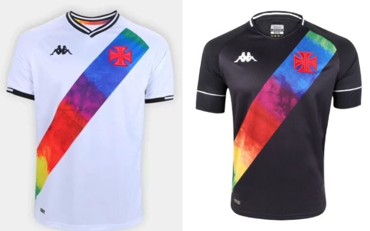 2021 - As camisas em homenagem ao movimento LGBTQIA+ foram memoráveis, contando com a clássica faixa diagonal com as cores da bandeira do orgulho.