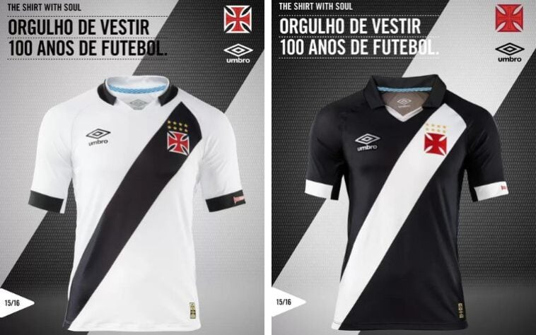 2015/2016 - A principal novidade na camisa foi a ausência da faixa transversal nas costas, além dos detalhes em homenagem aos 100 anos de futebol do clube.