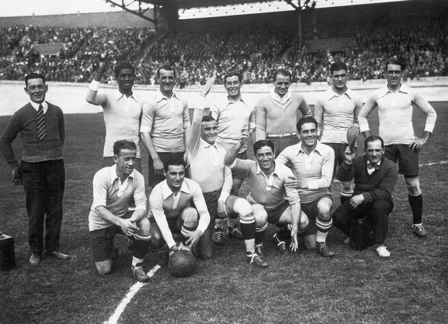 Equipe do Uruguai bicampeã olímpica em 1928. 