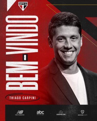 FECHADO - O São Paulo anunciou a contratação do técnico Thiago Carpini, que estava no Juventude. O profissional de 39 anos assinou com o Tricolor até o final da temporada. 