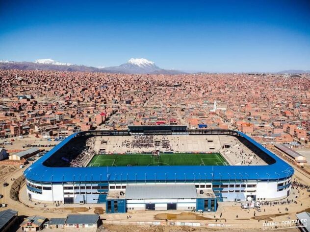1 - Estádio Villa Ingenio, do Always Ready, eliminado na fase preliminar (em El Alto, Bolívia): 4.090 metros de altitude