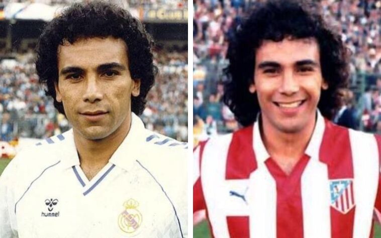 HUGO SÁNCHEZ - Real Madrid: 282 jogos, 208 gols; Atlético de Madrid: 125 jogos, 60 gols.