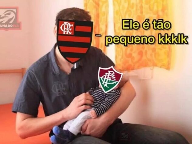 Após vitória do Flamengo no clássico carioca, rubro-negros fizeram memes com provocações ao Fluminense.