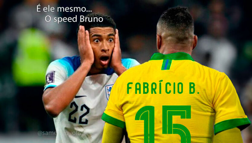 Na estreia de Dorival Júnior à frente da Seleção Brasileira, Endrick entrou no segundo tempo e fez o gol da vitória do Brasil no Estádio de Wembley. Nas redes sociais, não faltaram brincadeiras enaltecendo o jovem jogador do Palmeiras, além de montagens com os zagueiros Fabrício Bruno e Beraldo. Veja a seguir! (Por Humor Esportivo)