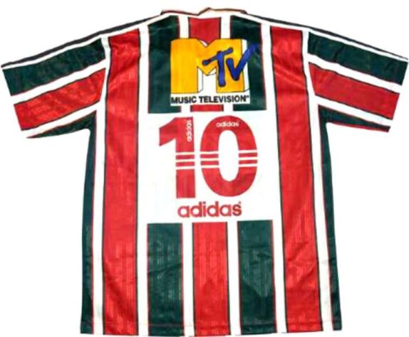 (Foto: Divulgação) Na década de 90, o Fluminense fez parte do lançamento da MTV, com um patrocíno estampado nas costas da camisa.
