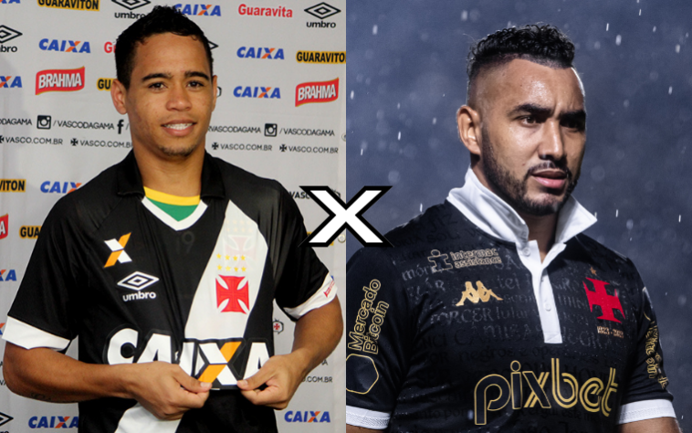 Yago Pikachu x Dimitri Payet (Fotos: Paulo Fernandes/Vasco e Leandro Amorim/Vasco)