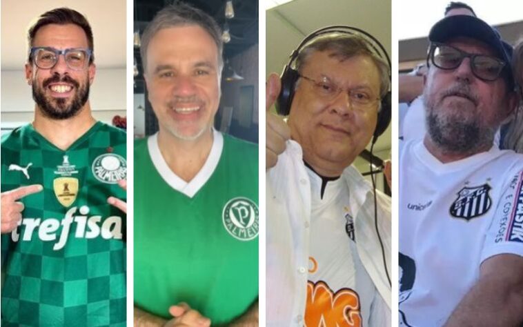 Palmeiras e Santos se enfrentam neste domingo (7), para decidir o título do Campeonato Paulista, e o Lance! aproveitou para reunir alguns nomes de jornalistas esportivos que torcem para o Alviverde e para o Alvinegro. Confira a lista: