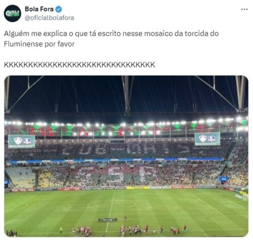 QR Corde? Falta de torcedores no Maracanã em partida contra o Colo-Colo pela Libertadores deixa mosaico do Fluminense ilegível e web não perdoa nos memes.