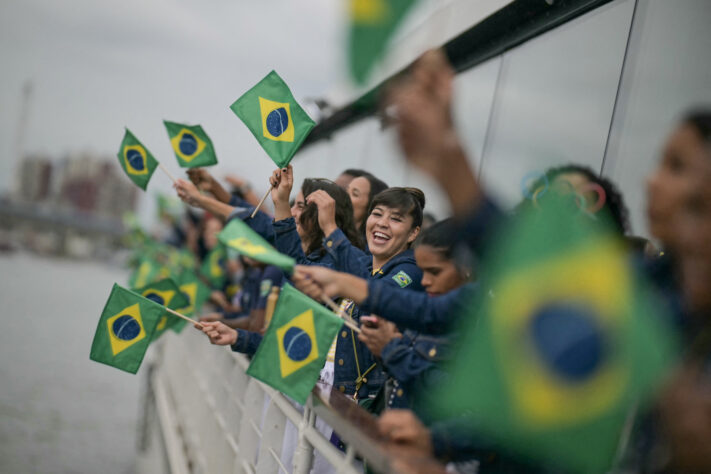 Delegação brasileira durante a Cerimônia de Abertura.
