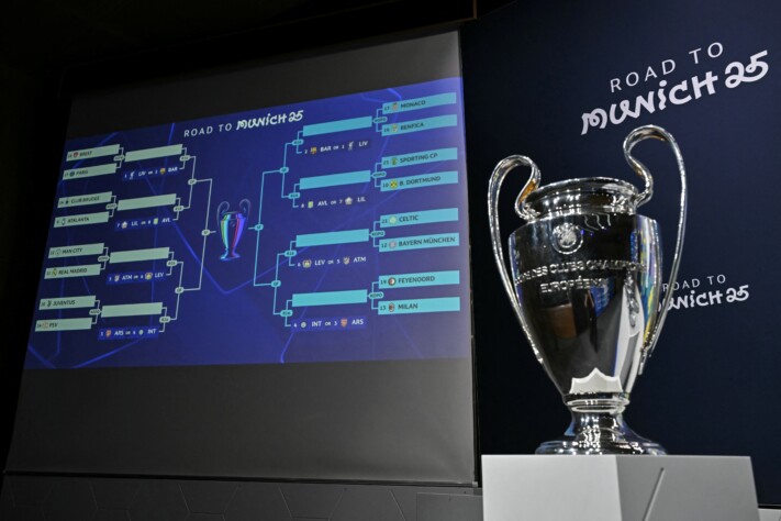 O novo formato da Champions League segue rendendo muitas emoções e diversos gigantes europeus correm alto risco de não conseguir avançar às oitavas de final. Confira o panorama dos playoffs da competição: