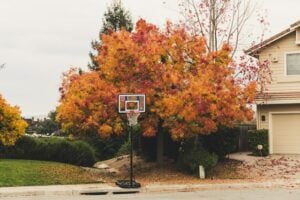 Tabela de basquete em casa.