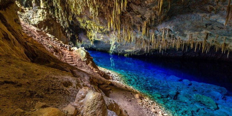 Cidade brasileira onde calcário no solo funciona como filtro natural e cria águas encantadas para mergulho